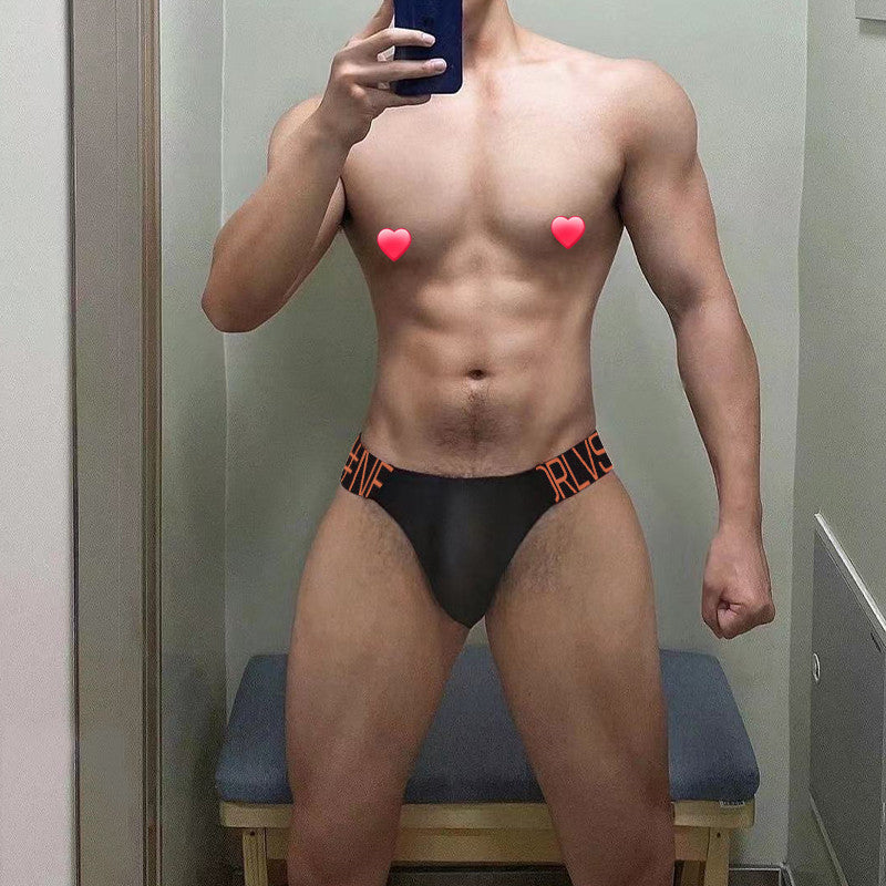 Men's Triangle Underwear High Fork Cotton Comfortable Low Waist Sports Anti-wear Leg Seamless Youth