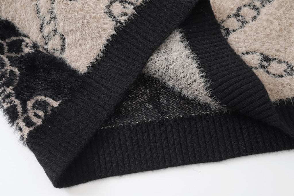V-neck Sweater Japanese-style Retro College Style Couple