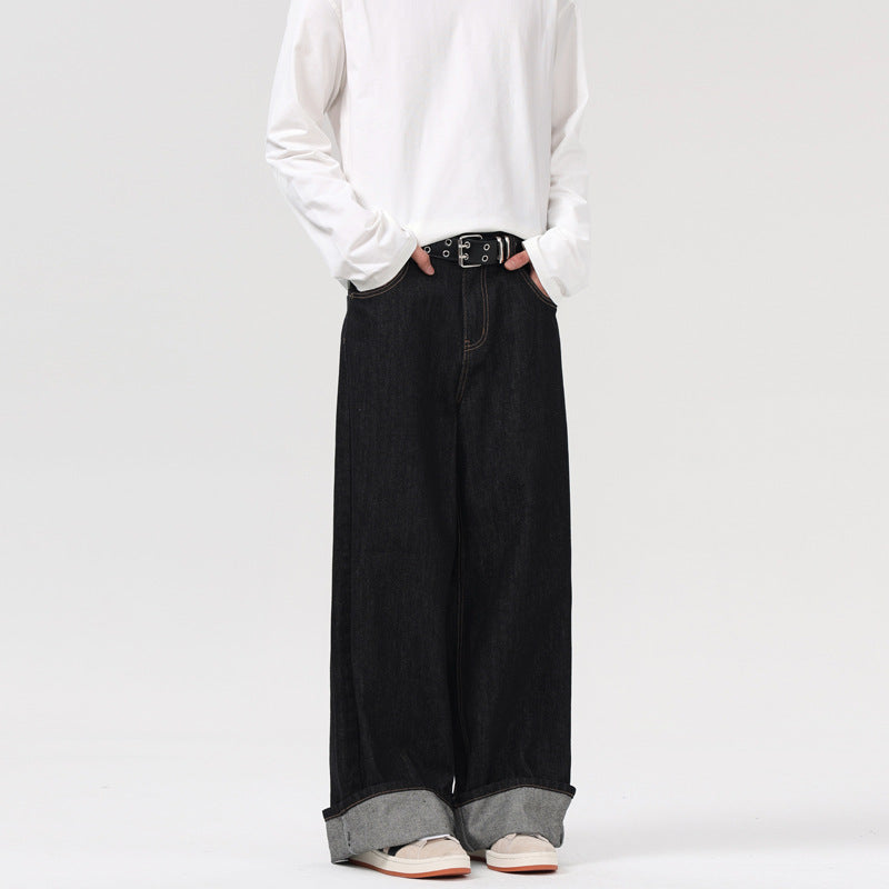 Retro Wide Leg Jeans Men's Loose