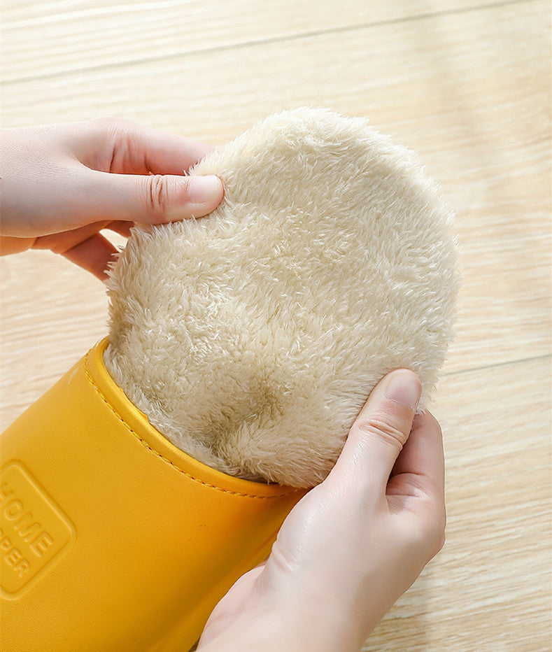 Wrap Heel Warm Couple Plush Thick Bottom Wool Cotton Shoes