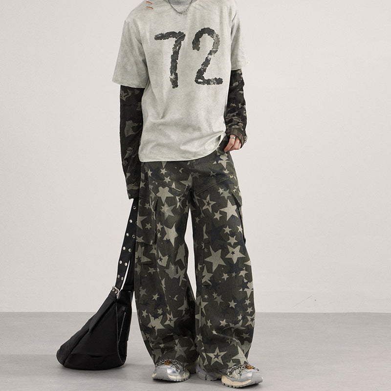 American Street Hip-hop Fashionable Brand XINGX Full Printed Overalls