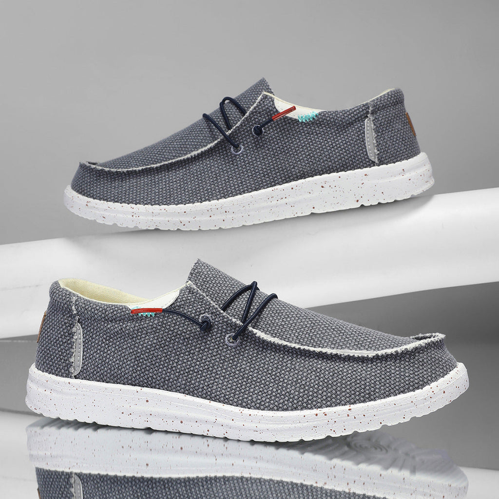 Autumn Men's Laceless Canvas Shoes Plus Size Breathable