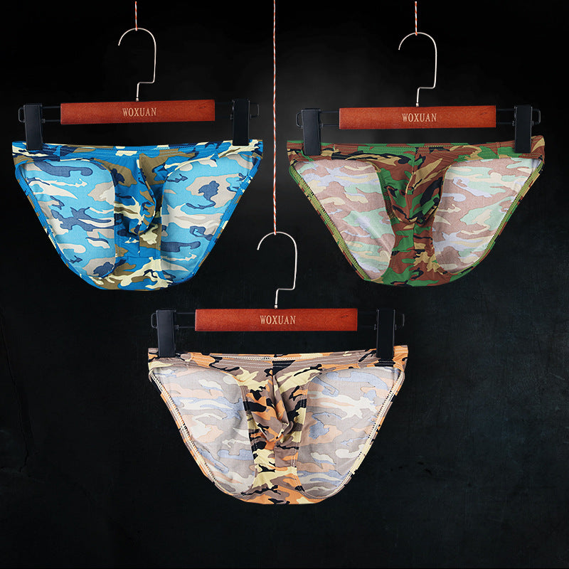 Fashionable Camouflage Convex Briefs Men's Underwear