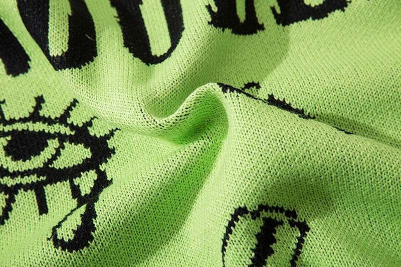 Hip Hop Letters Graffiti Jacquard Sweater Men's Tide