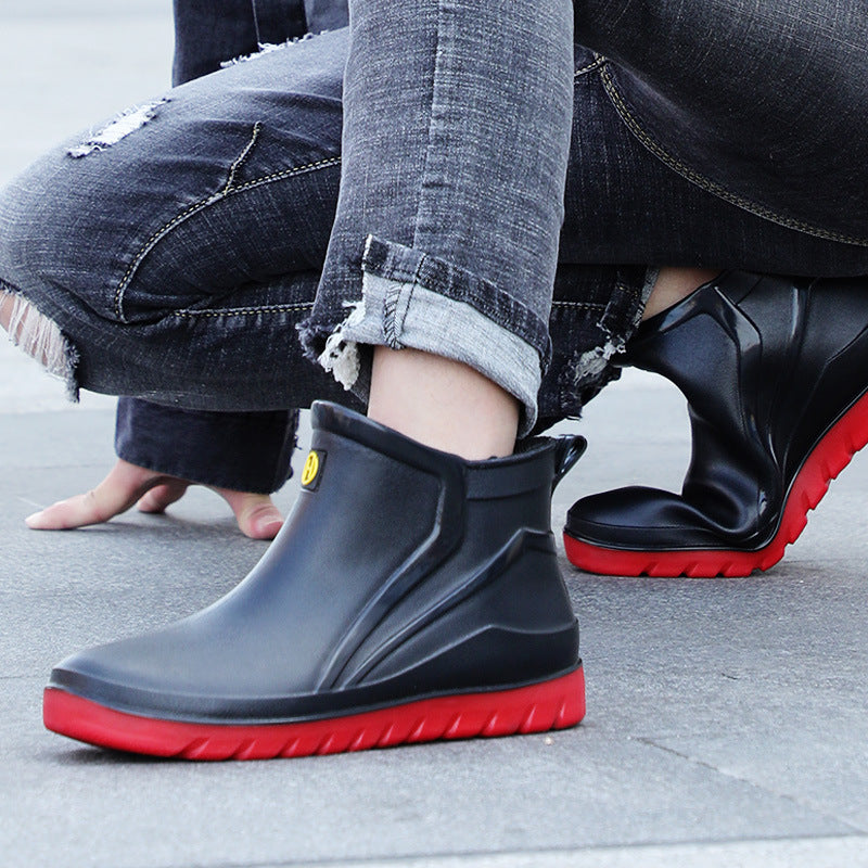 Men's Fashion Personalized Rain Boots Fleece-lined Warm