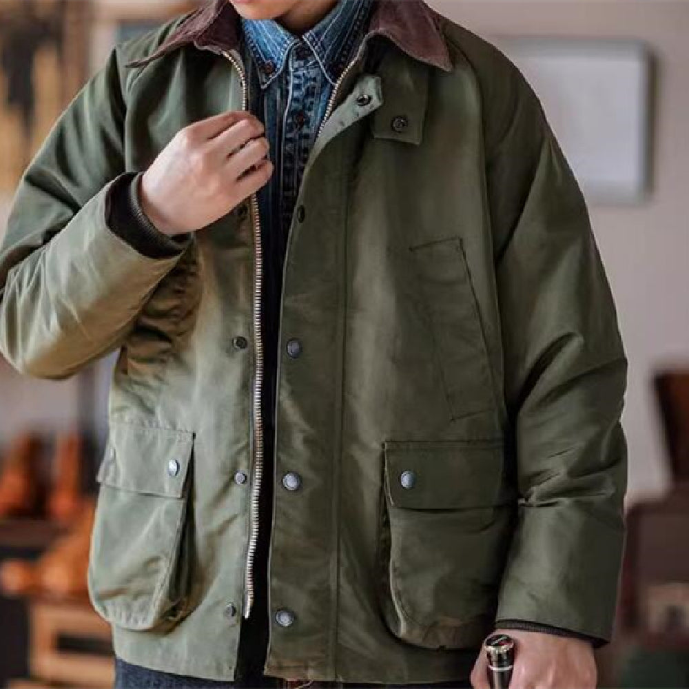 Retro Style Men's Trendy Hunting Style Loose Collar Jacket