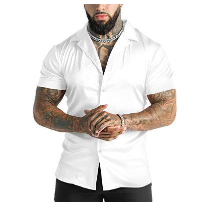 Men's Disco Short Sleeve Shirt Casual Men's Short-sleeved Shirt