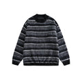 Mohair Round Neck Pullover Stripe Sweater