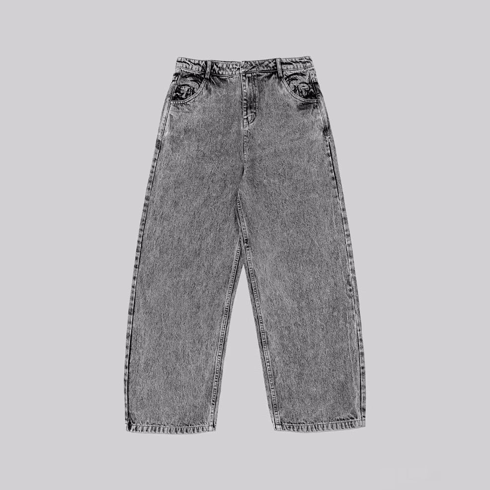 Loose Straight-leg Denim Trousers For Men And Women