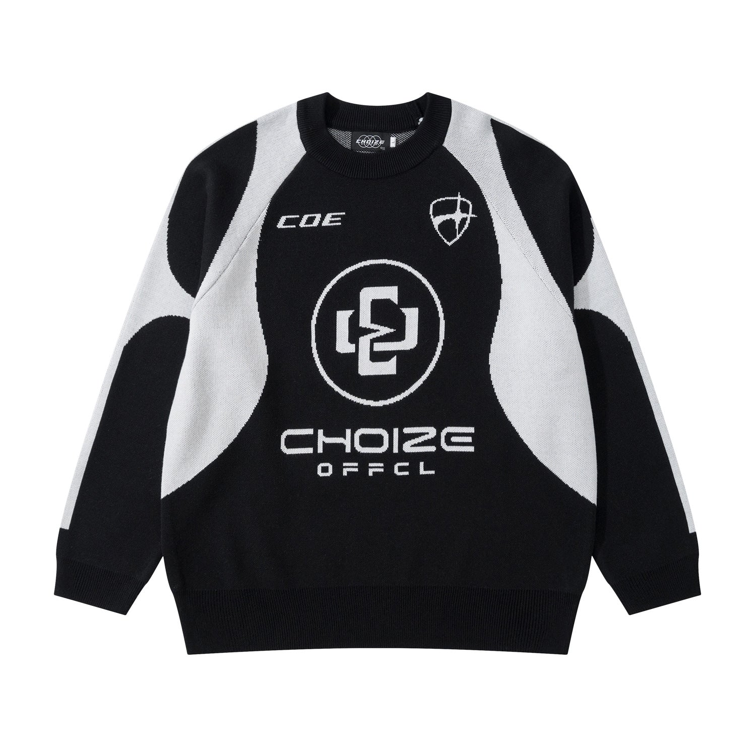 Retro Crew Neck Color Matching Sweater