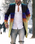 Autumn And Winter New Men's Woolen Stand Collar Medium Long Pocket Casual Coat