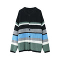 Autumn And Winter Men's Long-sleeve Cardigan Sweater Striped Coat
