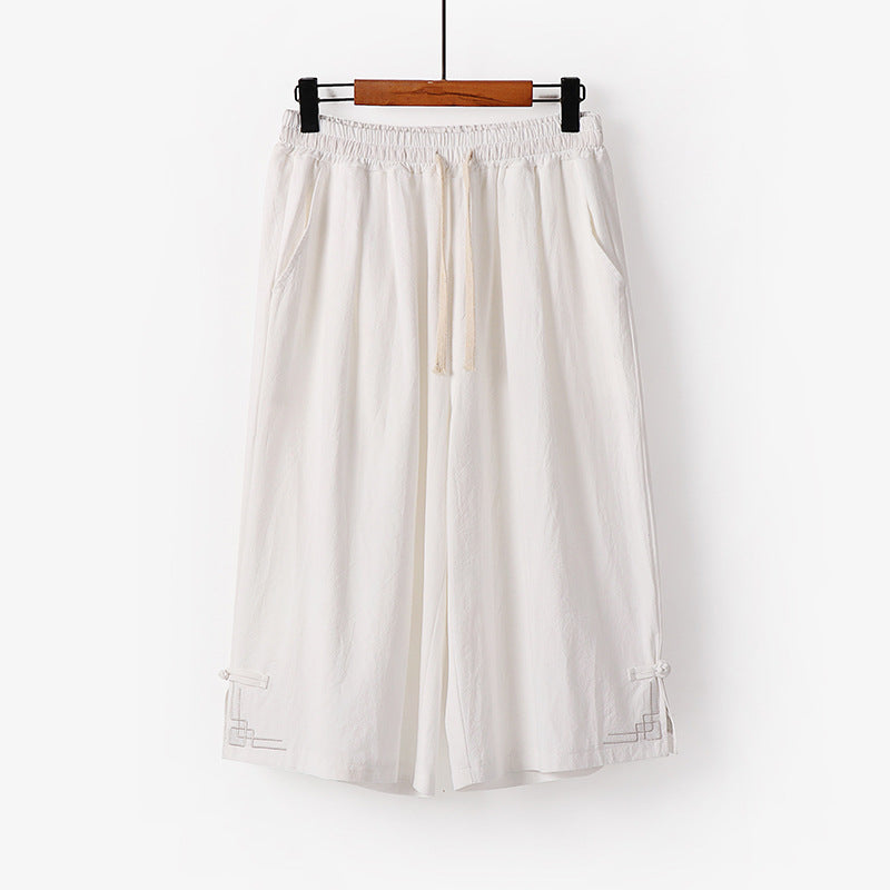 Wide Leg Linen Leisure Shorts Summer