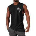 Coconut Tree Embroidery Vest Beach Tank Tops