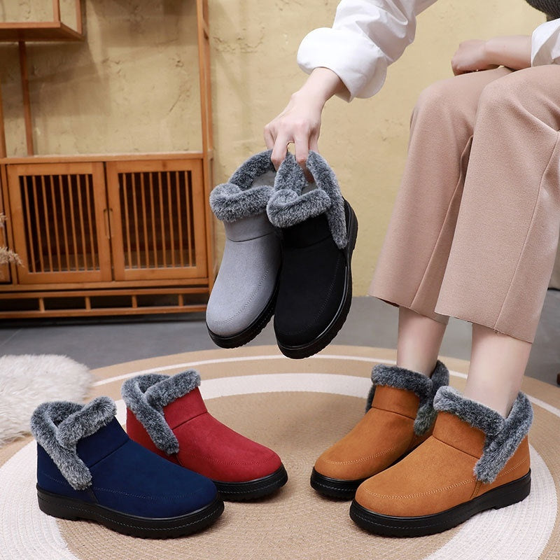 Women's Large Size Cotton Boots Plus Velvet Thickened Outdoor Leisure