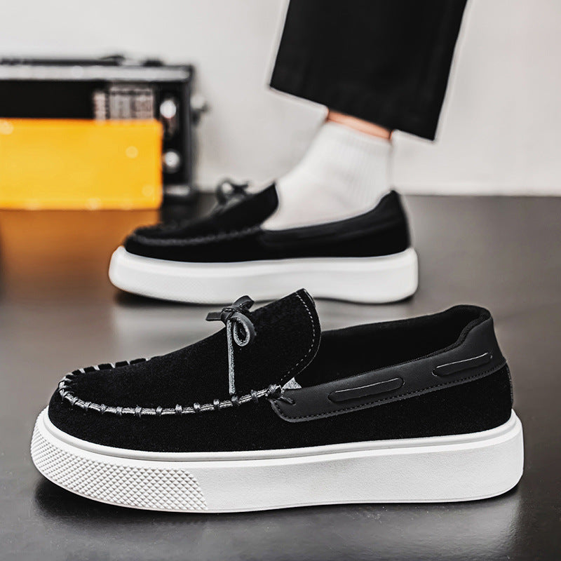 White Autumn Suede All-match Loafers