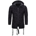 Fashion Slim Solid Color Men's Sweater Hooded Zipper Plus Size Sweater