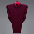European And American Thickened Solid Color Polo Collar Knitwear Sweater