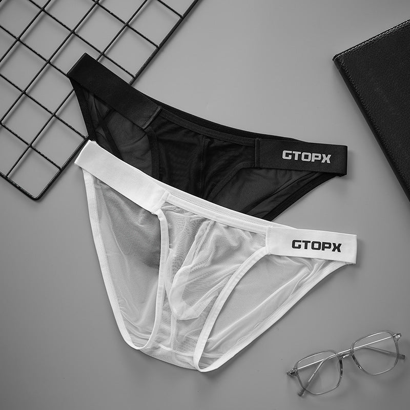 Sexy Low Waist Breathable High Fork Mesh Panties
