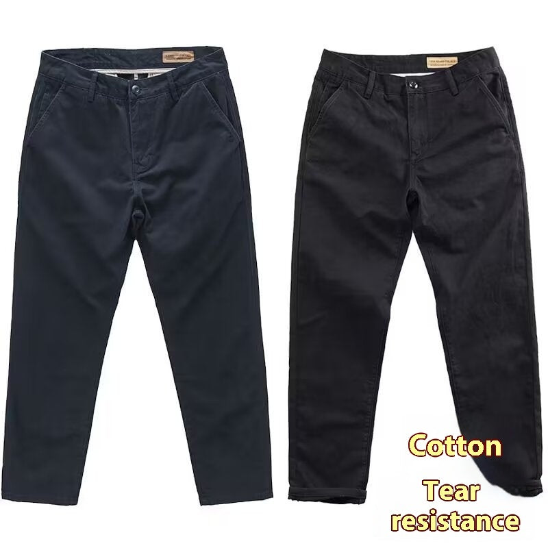 Micro Elastic High Density Casual Men's Slim Washed Trendy Pants
