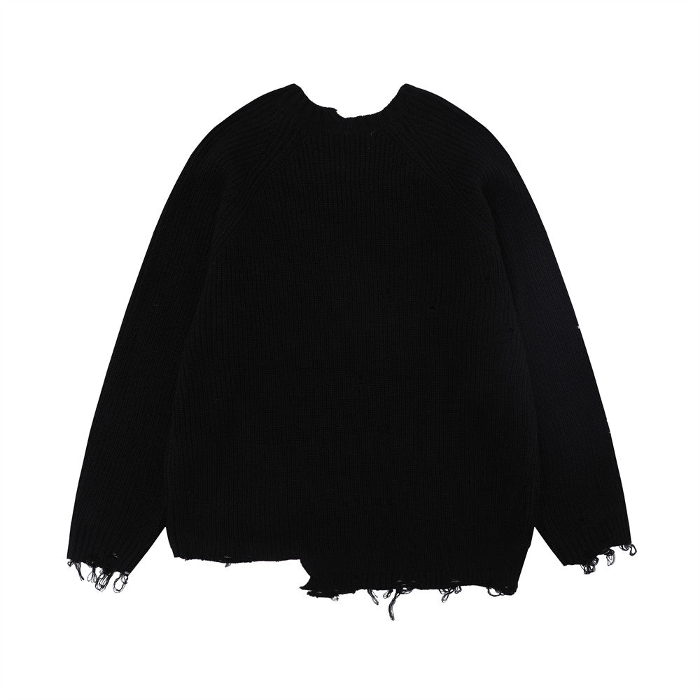 Lazy Ripped Sweater Men's Loose