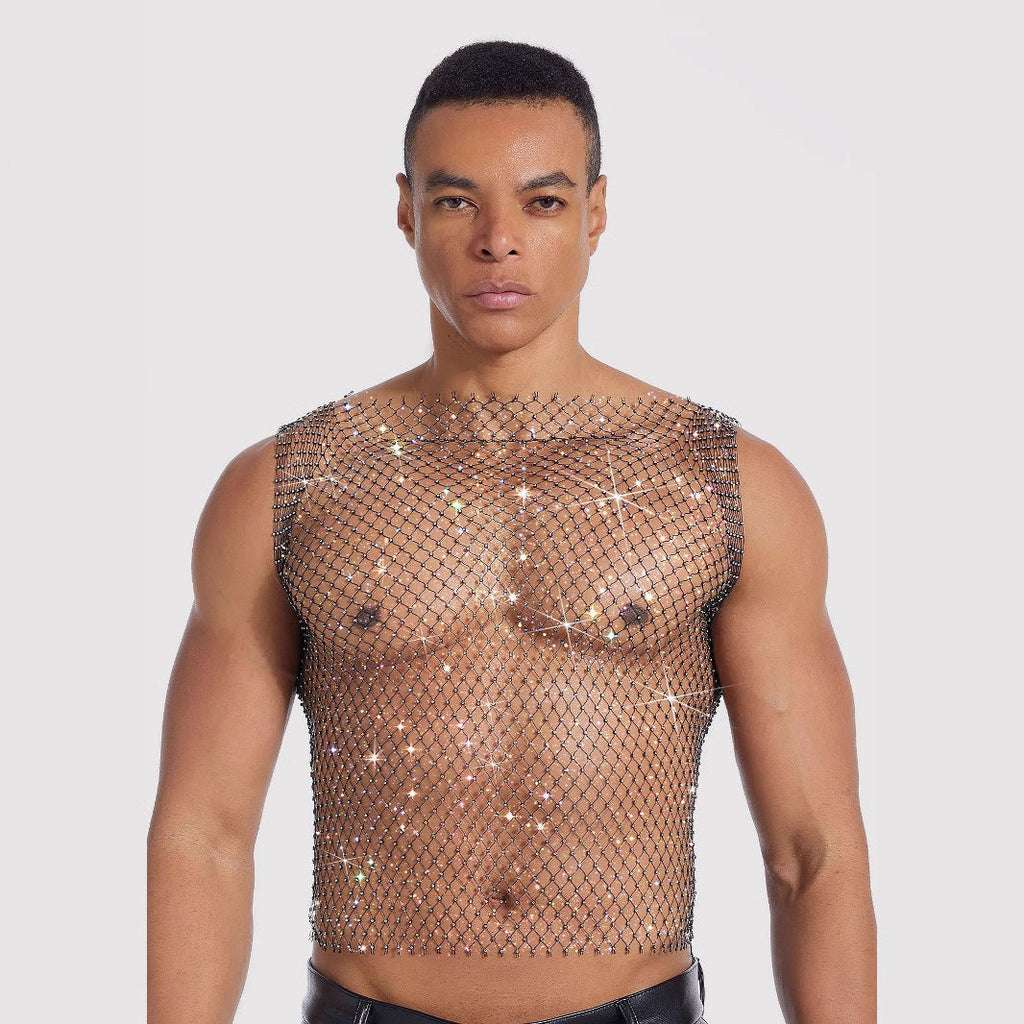 Men's Fashion Personality Hollow Out Vest Top