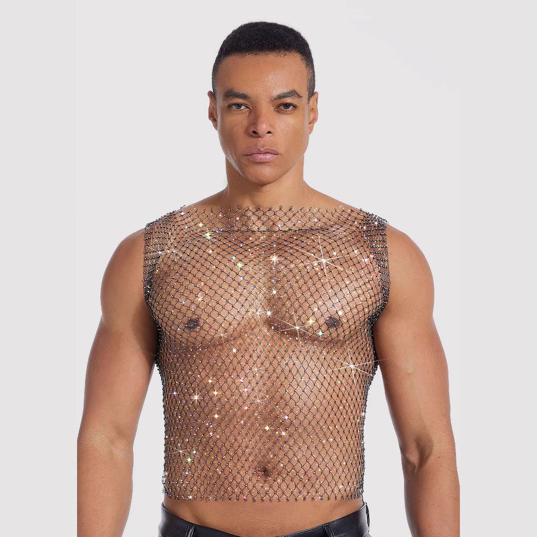 Men's Fashion Personality Hollow Out Vest Top