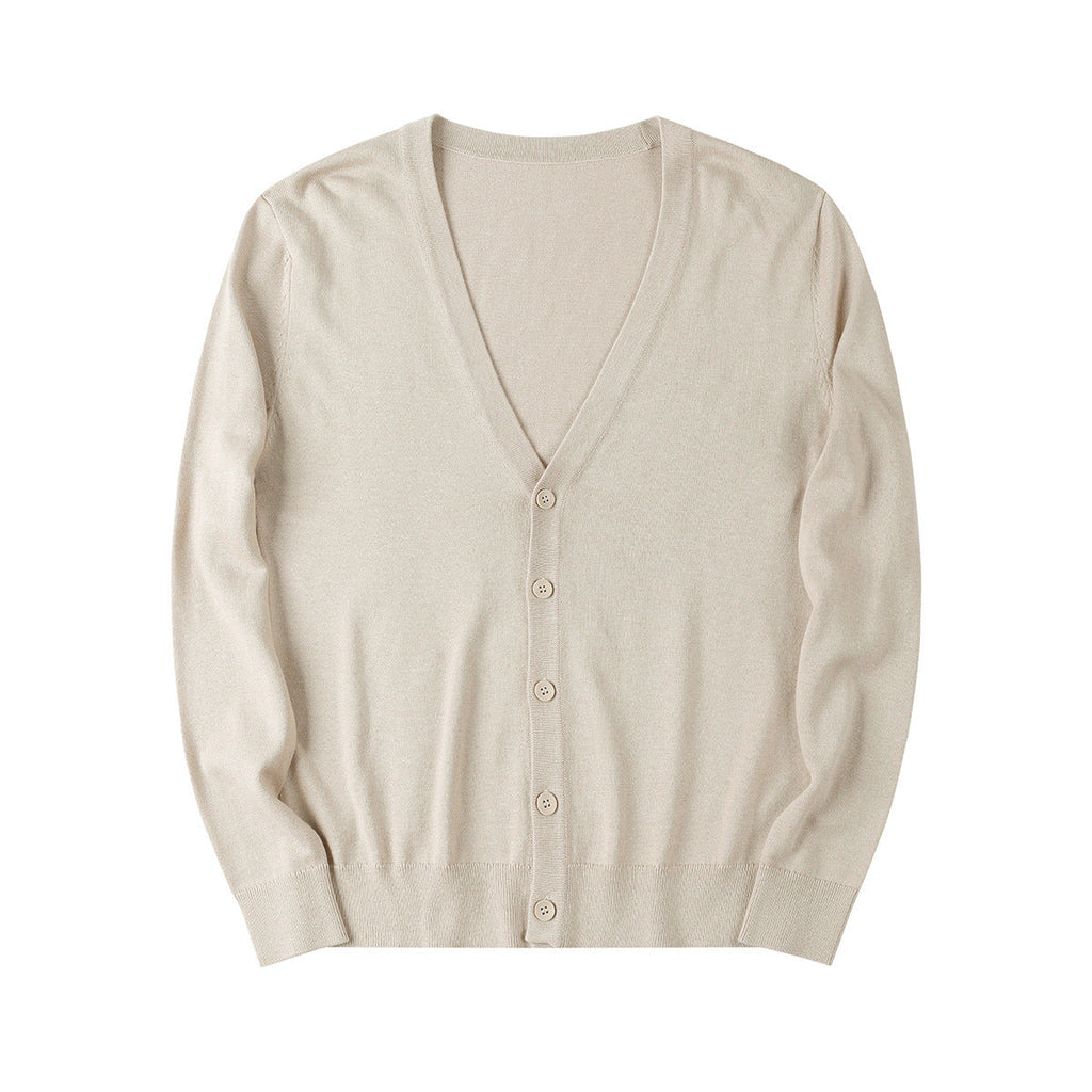 V-neck Solid Color Sweater For Men