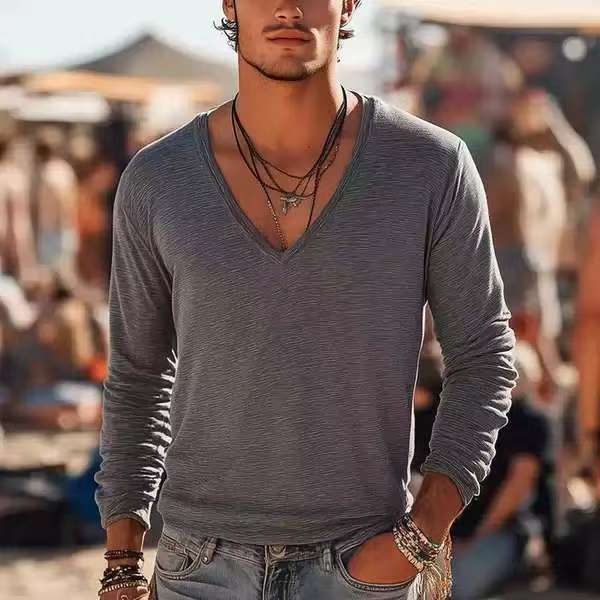 Men's Autumn And Winter T-shirt Fashion Sports Long Sleeve