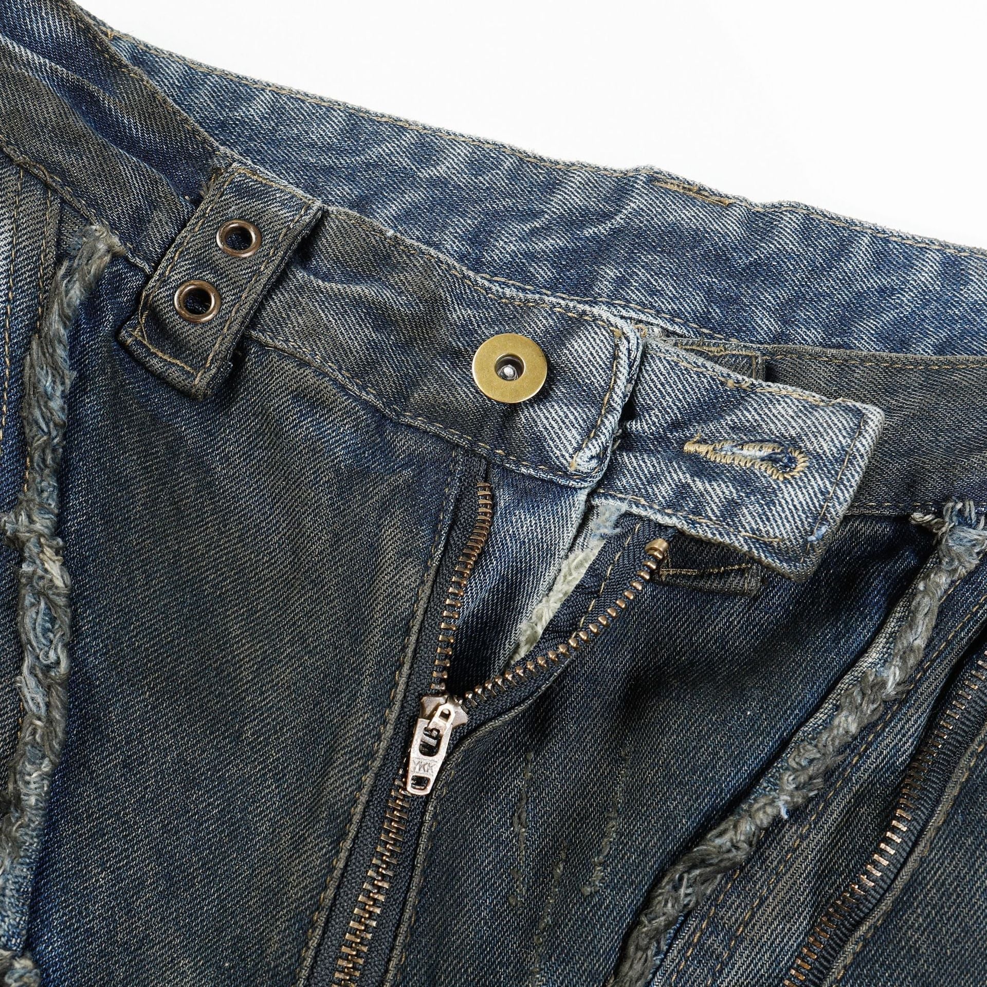 Men's American-style Street Fashion High Street Heavy Industry Heavy Shaped Denim Trousers