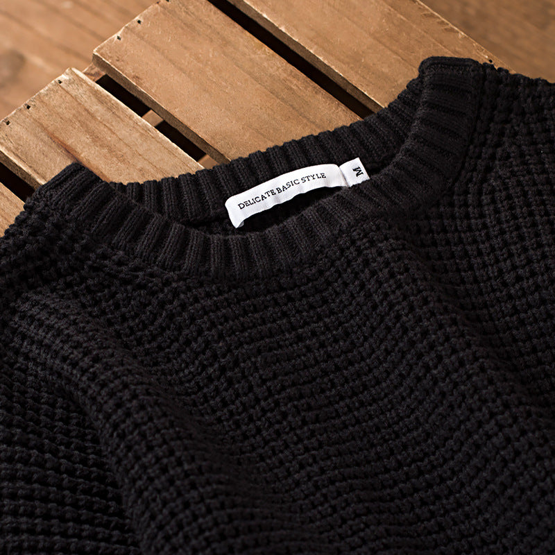 Knitted Pullover Black Interlock Coat Top