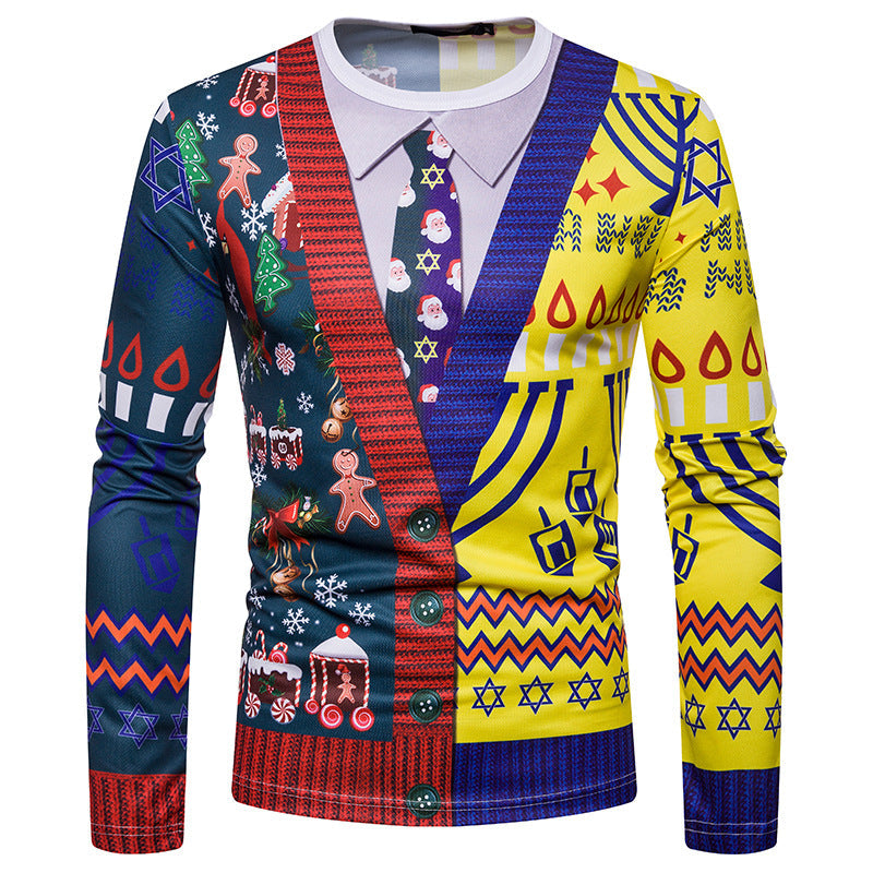 Men's Christmas Long Sleeve Printed T-Shirt