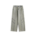 Trendy Retro Washed Jeans Men And Women Trendy Baggy Straight Trousers