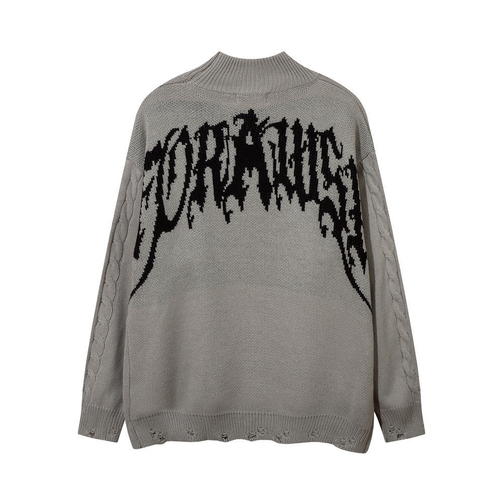 Letter Jacquard Sweater For Men