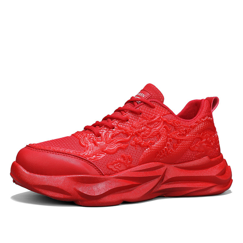 Chinese Loong Breathable Casual Fly Knit Sneakers