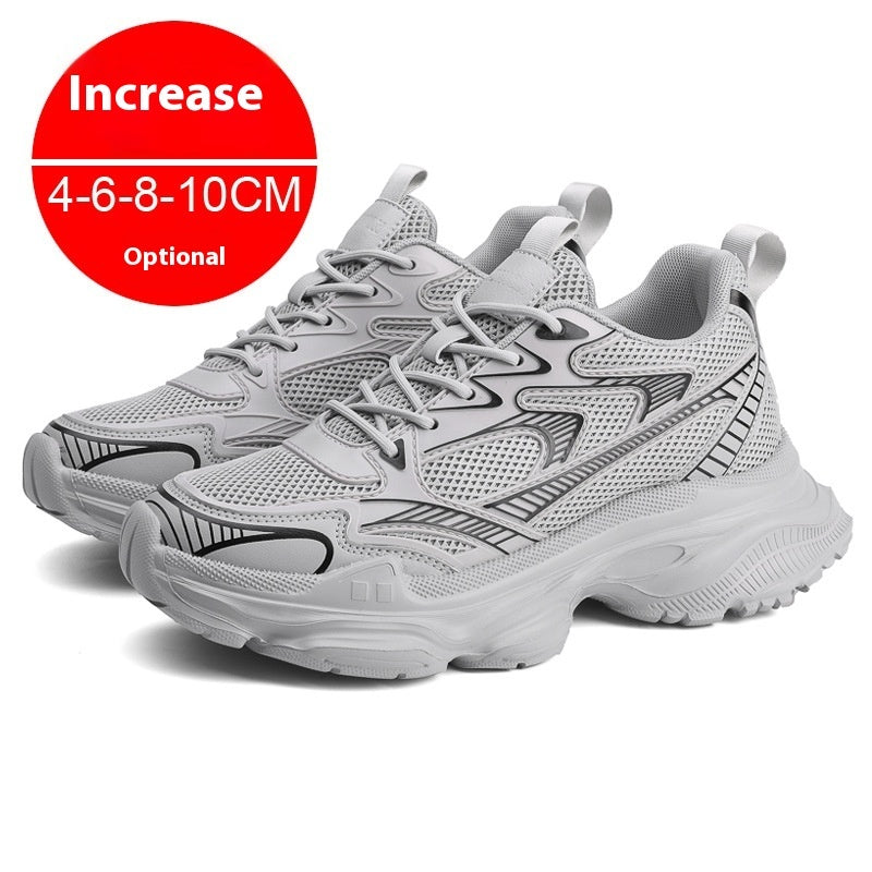 Casual Breathable Clunky Sneakers Platform Height Increasing Shoes