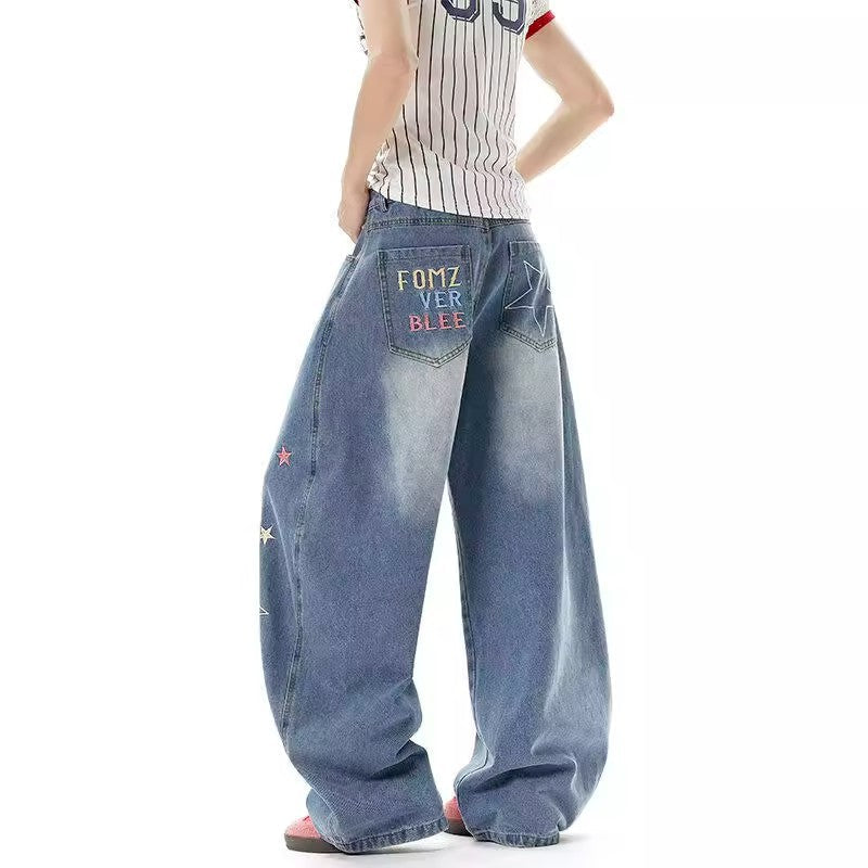 Fashion Wash Vintage Embroidered Jeans For Men