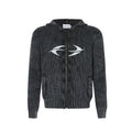 American Street Washed Distressed Printed Long-sleeved Hooded Sweater For Men And Women