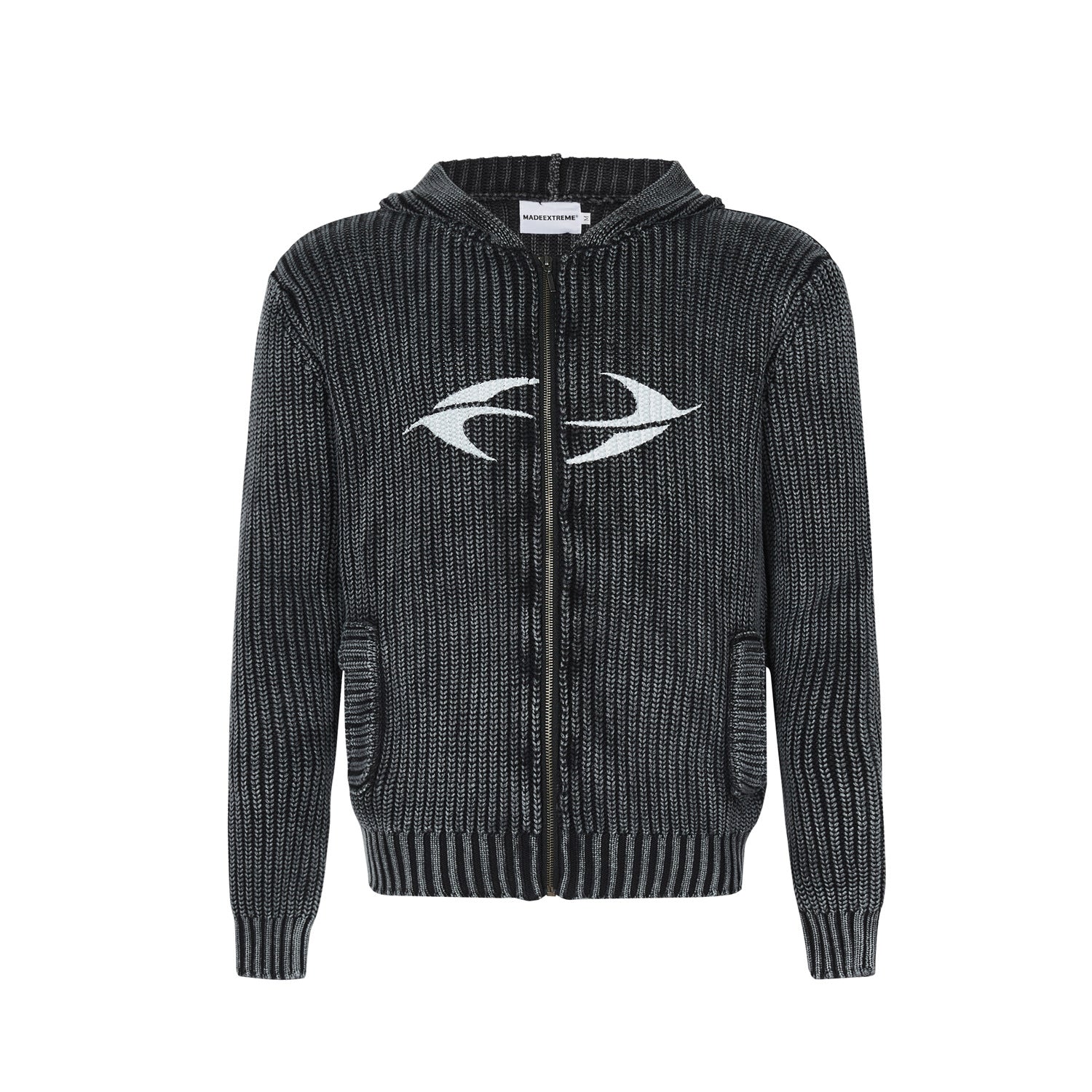 American Street Washed Distressed Printed Long-sleeved Hooded Sweater For Men And Women