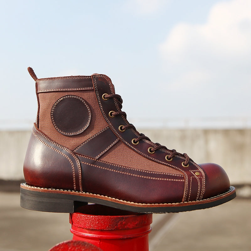 Men's Retro Outdoor Casual High Top Leather Shoes