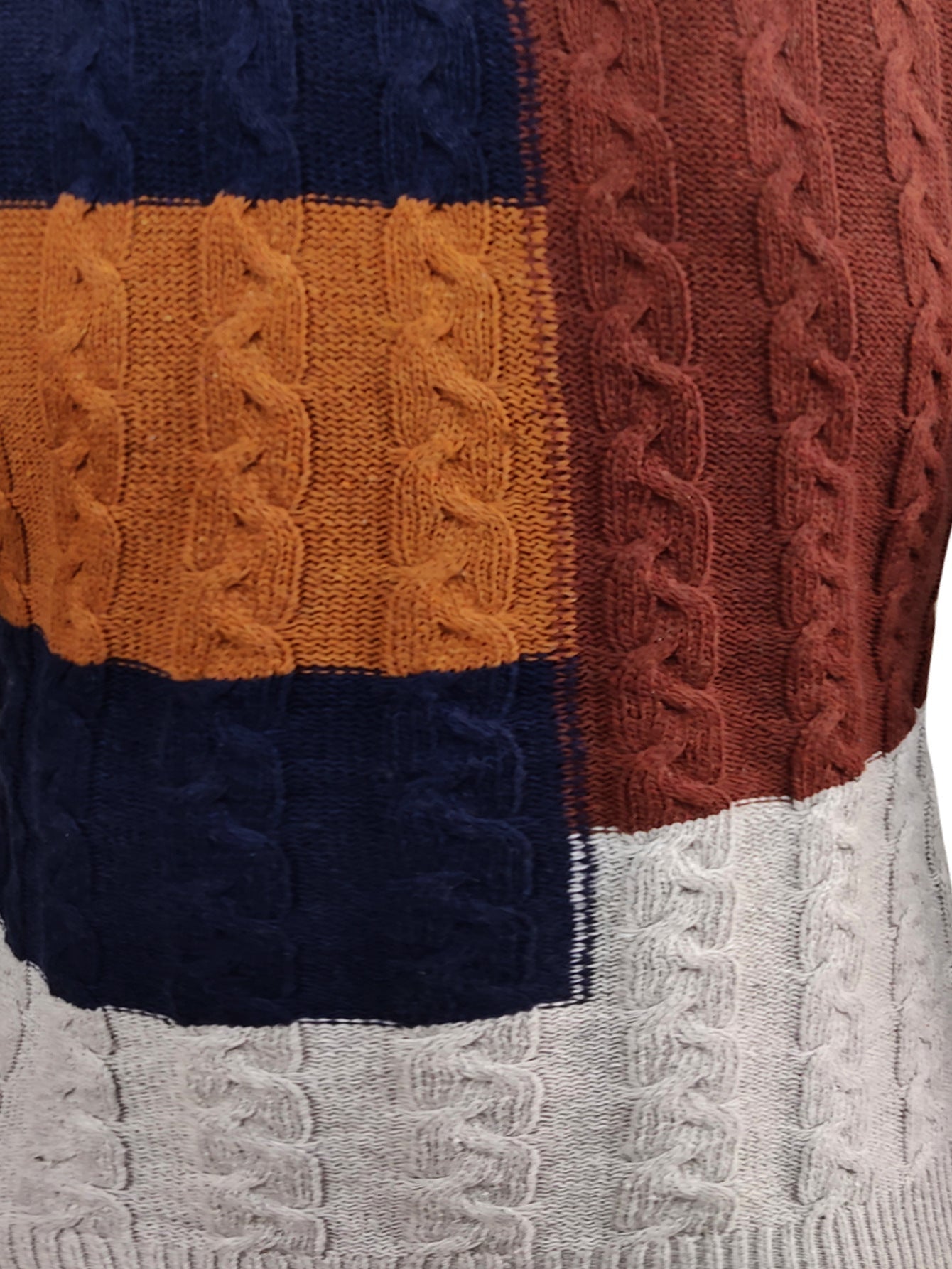 New Men's Color Contrast Knitwear Casual Long Sleeve sweater
