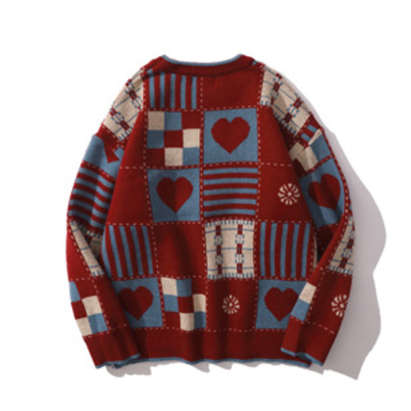 Niche Couple American Retro Loose Long-sleeved Sweater