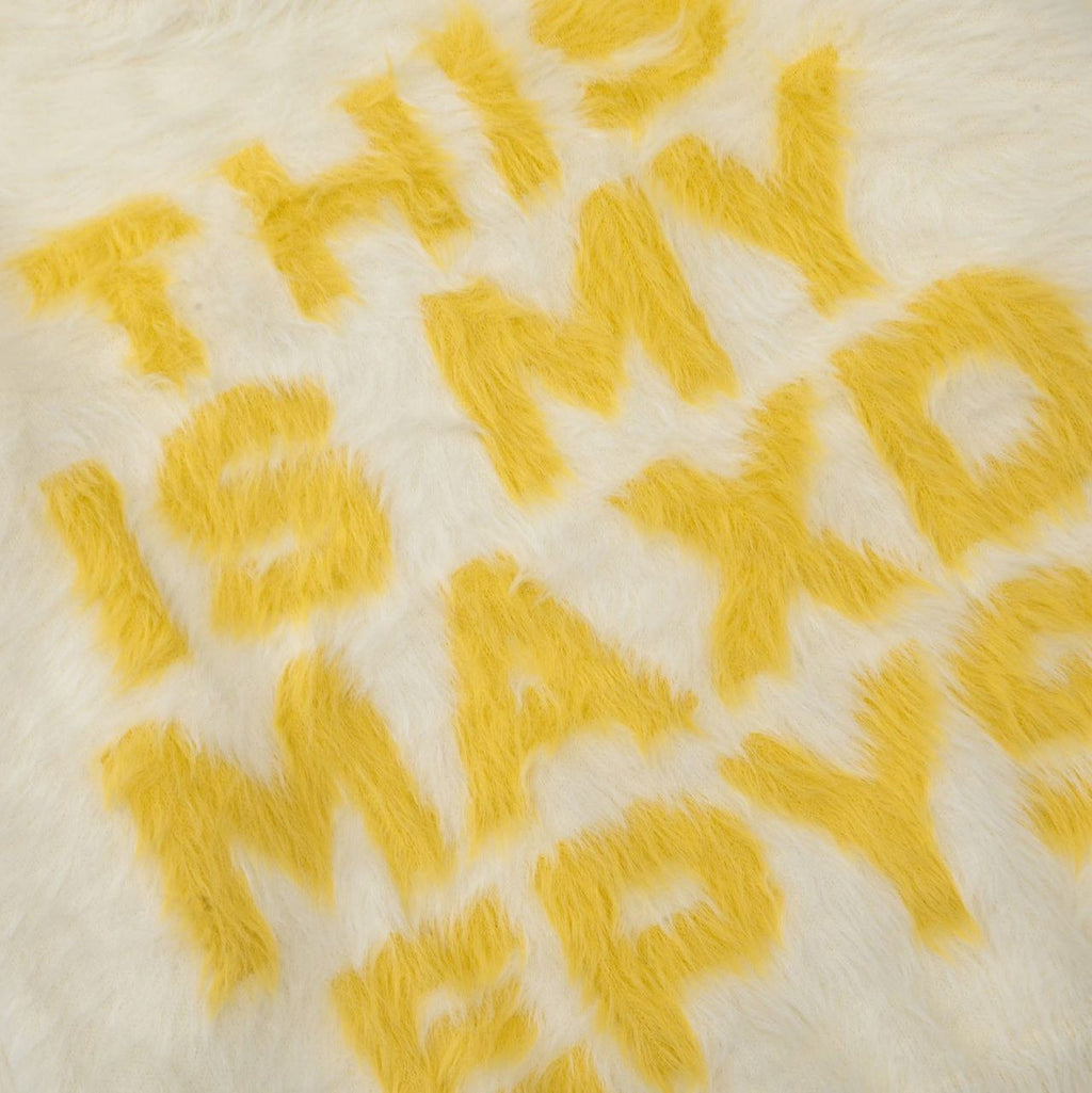 Retro Loose Letter Furry Round Neck Sweater