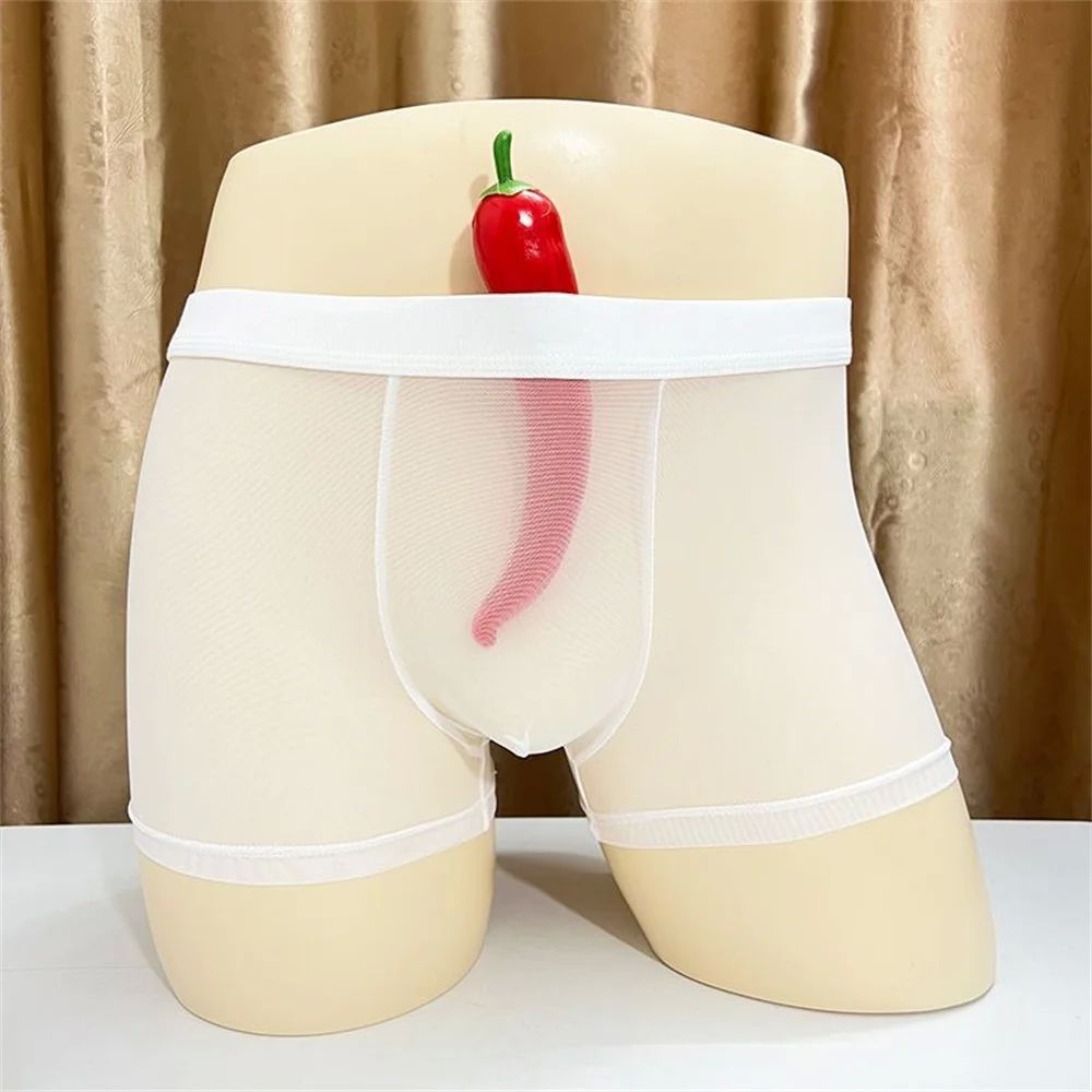 Fully Transparent Male Boxer Shorts Ultra Thin PrintedSolid