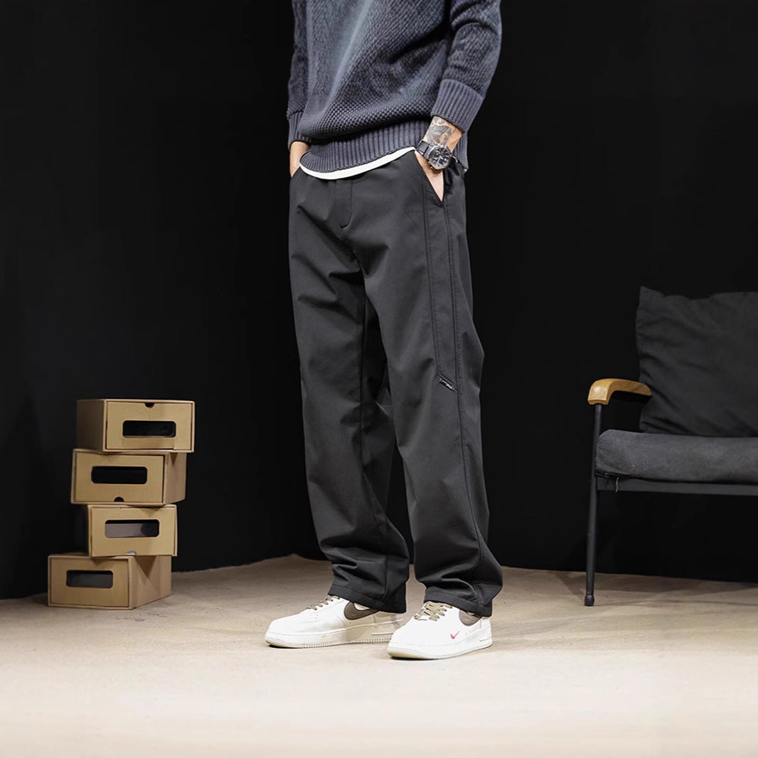 Versatile Wide-leg Pants Japanese Retro Minimalist Solid Color