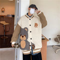 Cartoon Cardigan Sweater Men's Street Loose Casual Knit Sweater Jacket