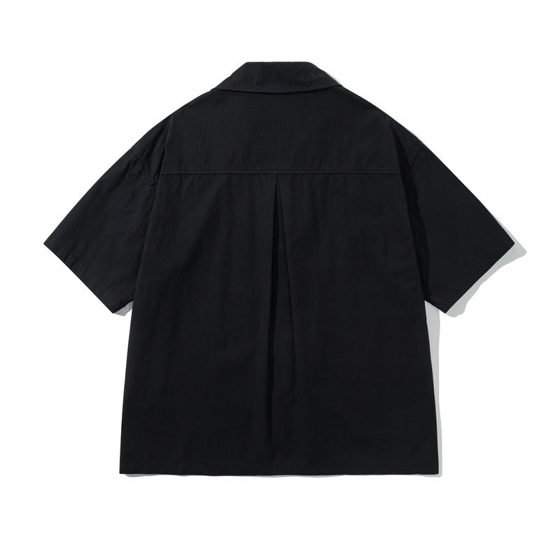 Summer Fashion Brand Retro Funny Embroidery Leisure Cargo Shirt