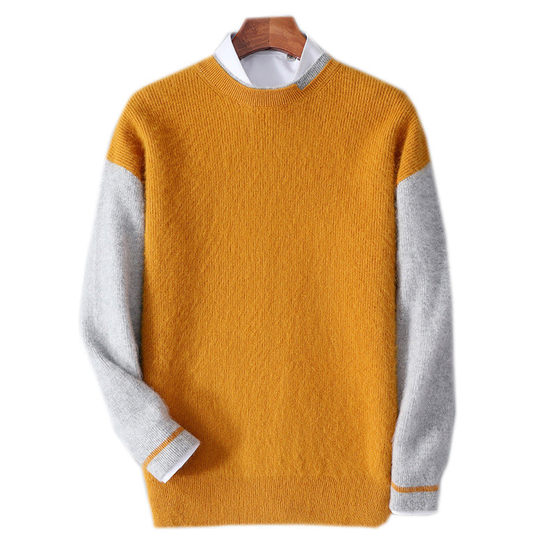 Mink Sweater Men's Round Neck Thickened Loose And Warm