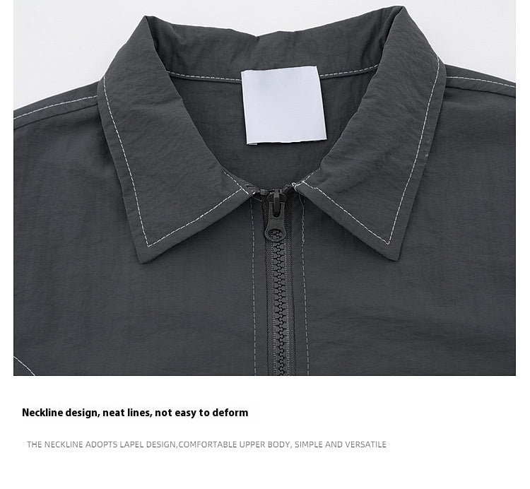 Two-color Deconstruction Design Stitching Short Sleeve