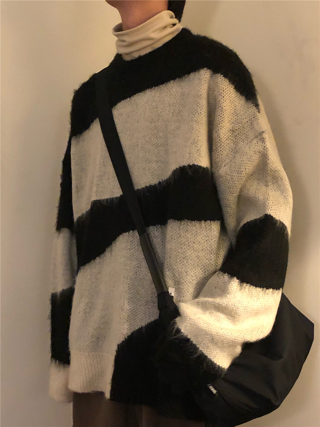 Autumn And Winter Loose American Retro Contrast Color Knitwear